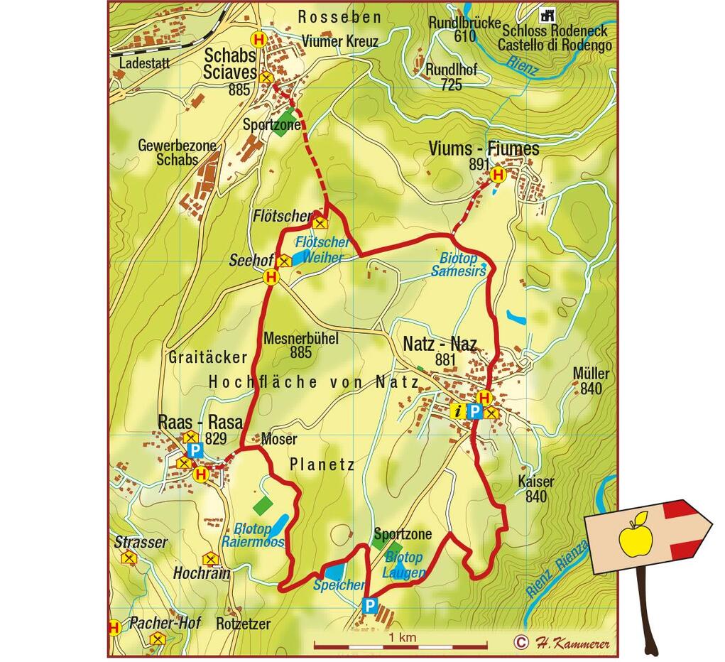 Mappa del sentiero delle mele